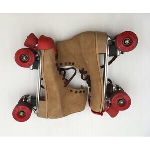Vintage Tan Suede Riedell Roller Skates Rannalli Plate  KR Street Wheels Size 11